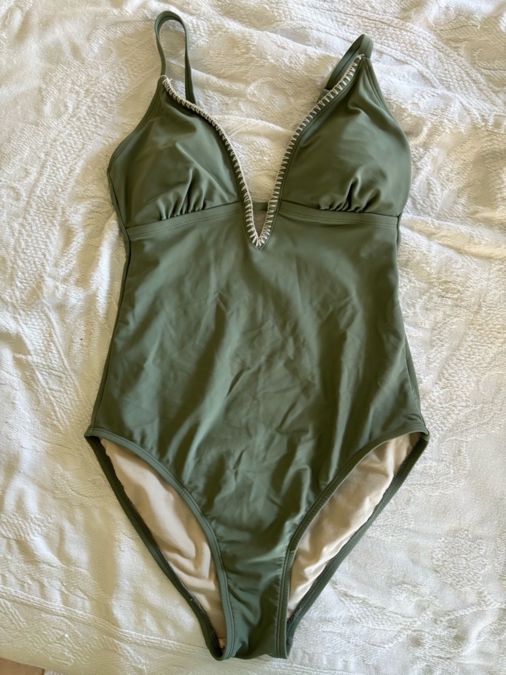 Kona Sol Medium Sage Green Swimsuit Full Coverage Boho Hippie Modest One Piece